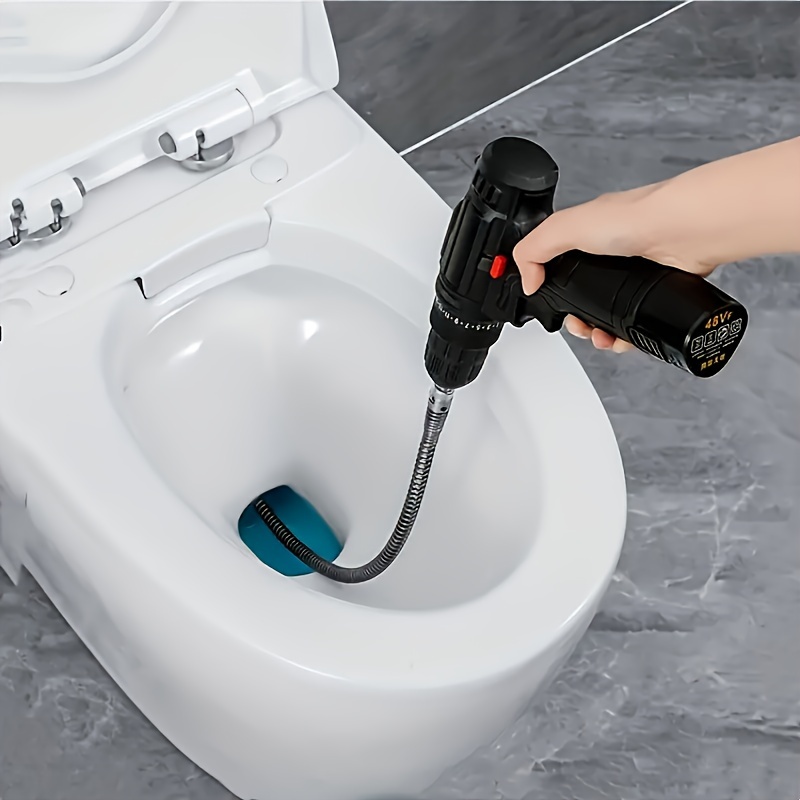 

1pc Electric Pipe Dredge Tool, Flexible 39.37in Length, Multi-purpose Sink & Toilet Unclogger, Hair And Waste Removal, Bathroom And Kitchen , Plumbing Snake Accessory