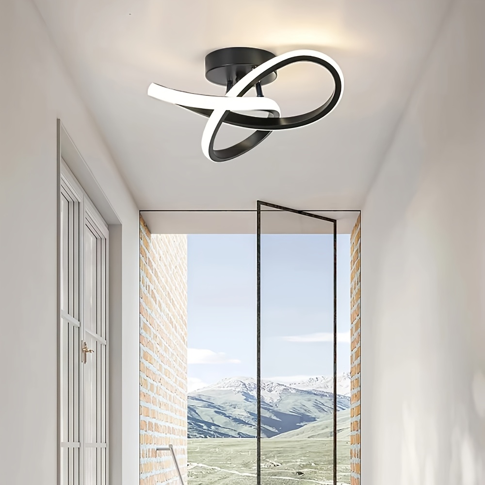 1pc Metal Material Modern Simple Ring LED High Brightness Art Design Home Decoration Ceiling Lamp Suitable for Living Room, Bedroom, Dining Room, Study, Office, Corridor, etc