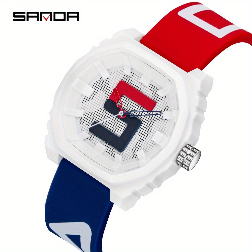 TEMU Sanda Men's And Women's Watches, Fashionable Style, Rubber, Synthetic Resin, Waterproof, Fashionable, As Gifts For Men's And Women's Holidays 5atm Ipx8