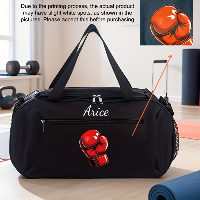 TEMU Sac de Sport Personnalisé à Thème de Boxe, Léger et Pliable, Grande , Double Poignées, Fermeture Éclair, Matériau Durable—Idéal pour , les , les