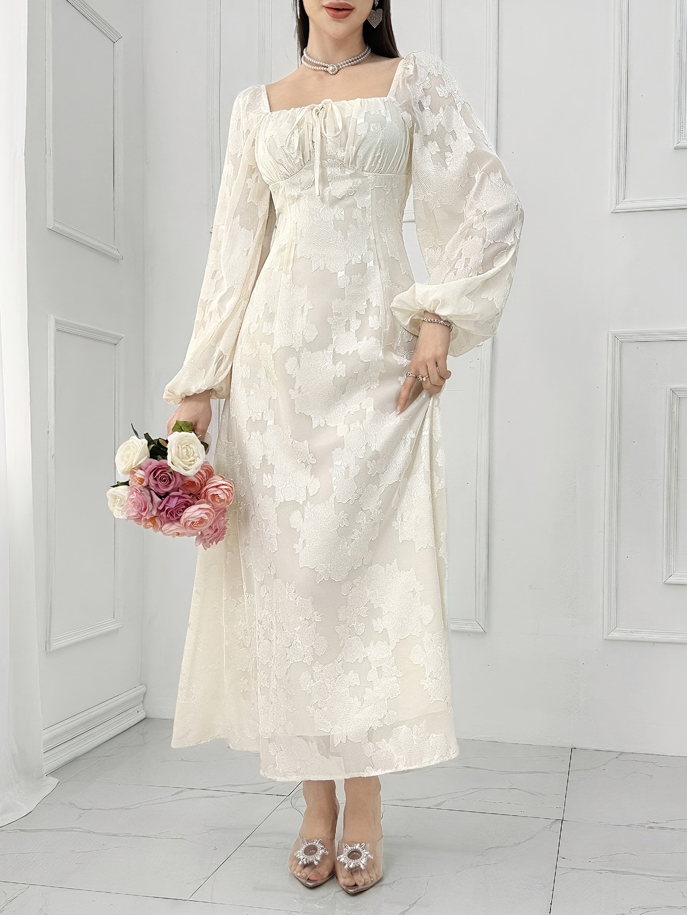 sachin and babi light blue dress Mid length dress with sleeves. 991459 size 16