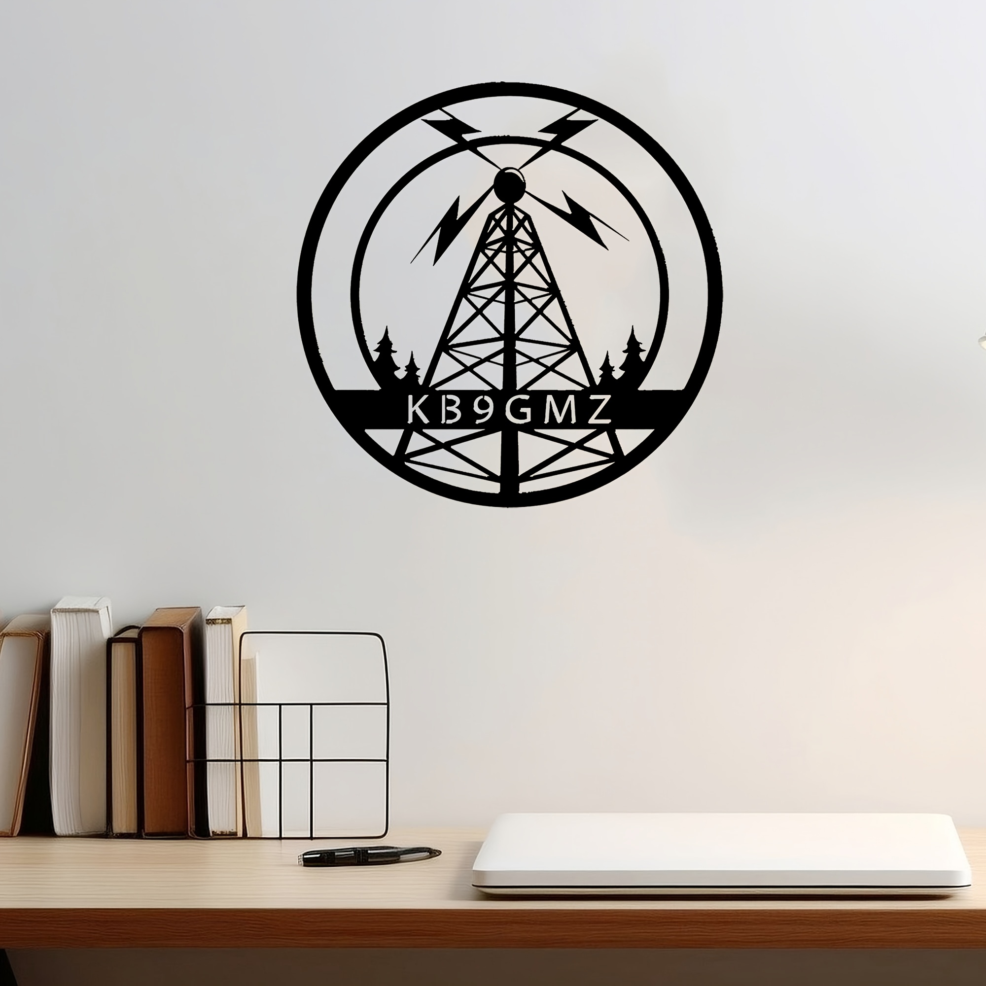 

1pc Customizable Metal Ham Radio Tower Sign - Personalized Amateur Wall Art, Metal Home Decor, Unique Christmas Gift For Radio Enthusiasts