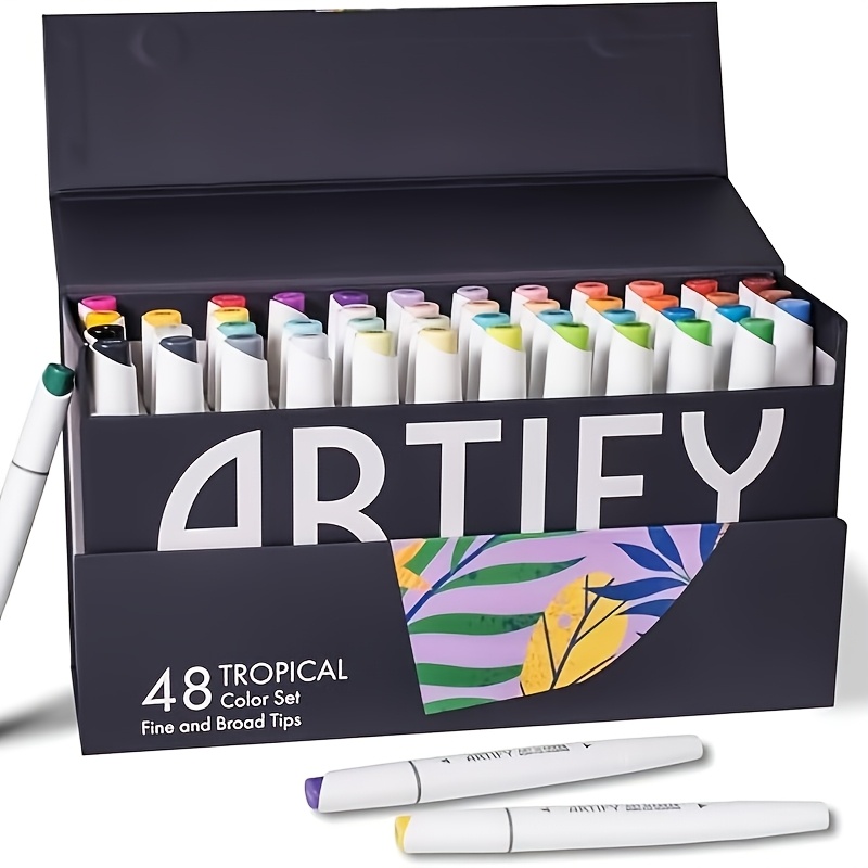 

48 Art Markers, & Markers In , Drawing Set Carrying