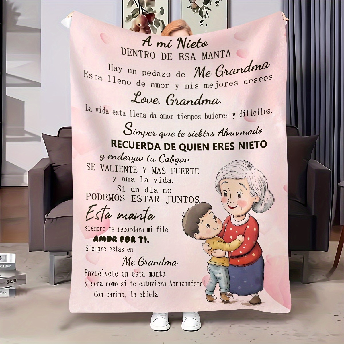 

Grandma To Granddaughter/ Personalized Throw Blanket - Soft Flannel, Cozy, Lightweight, Warm, , Quilted Knit, Stain Resistant, , 100% Polyester, Couch, Sofa, Bed, Travel - Unique Gift,