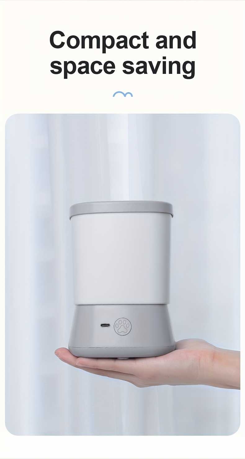 Lavadora Eléctrica de Patas para Mascotas con 4 Almohadillas de Limpieza - Alimentada por USB, Limpieza 360°, para Perros y Gatos - Vaso de Fregado Automático, Segura para Piel Sensible Color Beige Claro - Diseño Fácil de Limpiar para Aseo en Casa/Profesional - Ideal para Cachorros, Gatitos, Mascotas Adultas - Construcción Duradera de Plástico, Suministros para el Aseo de Mascotas, Diseño Fácil de Usar, Material Fácil de Limpiar, Herramienta de Aseo para el Hogar, Diseño Compacto, Construcción