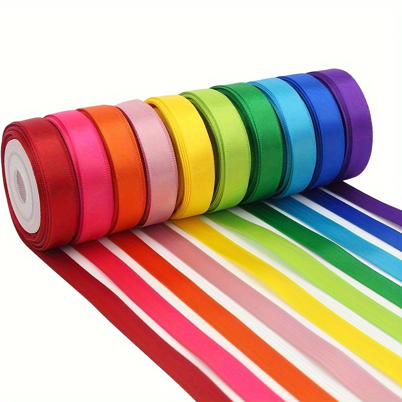 

10 Colors Double-sided Satin Ribbon, Used For Gift Packaging, Birthday Party Decorations, Bouquet Ribbons, Flower Packaging, Gift Packaging Ribbons, Roll 0.39 Inch X 5 Yards Long