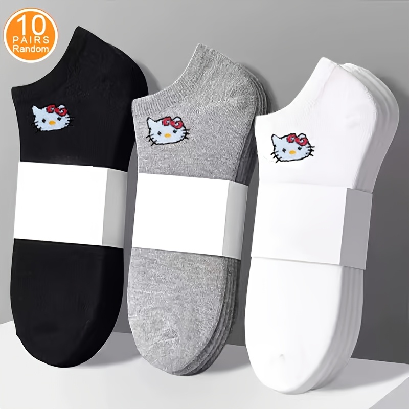 E-shop 10/ Paar Unisex Sport- und Freizeitsocken – Weiche, atmungsaktive Stretch-Socken mit Cartoon-Motiven, maschinenwaschbar für Damen & Herren, Gym,