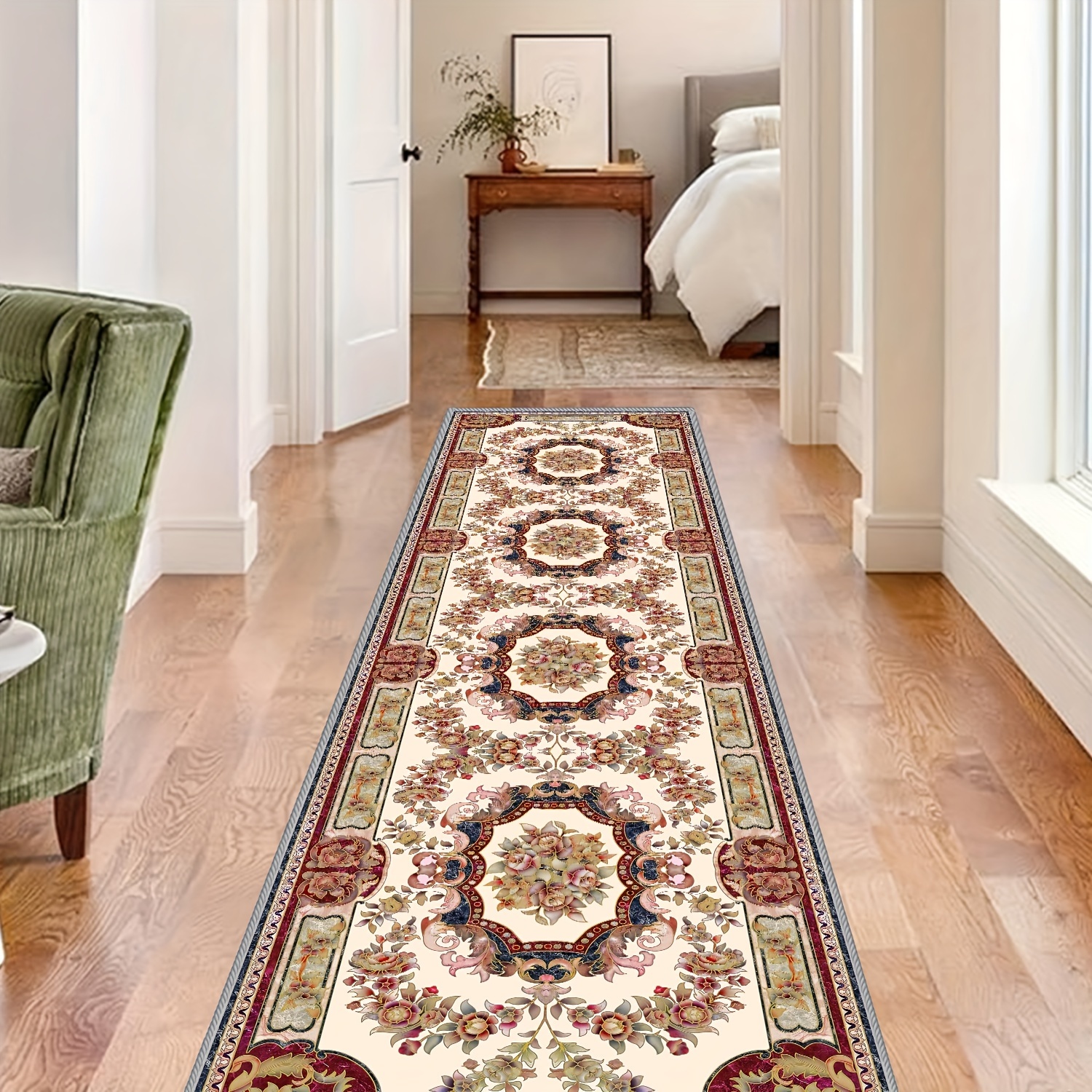 

Crystal Velvet Hallway Runner Rug - Machine Washable, Stain & Water-resistant, Lightweight Polyester With Nonslip Backing For Living Room, Bedroom, Study - 850g Luxury Modern Home Carpet