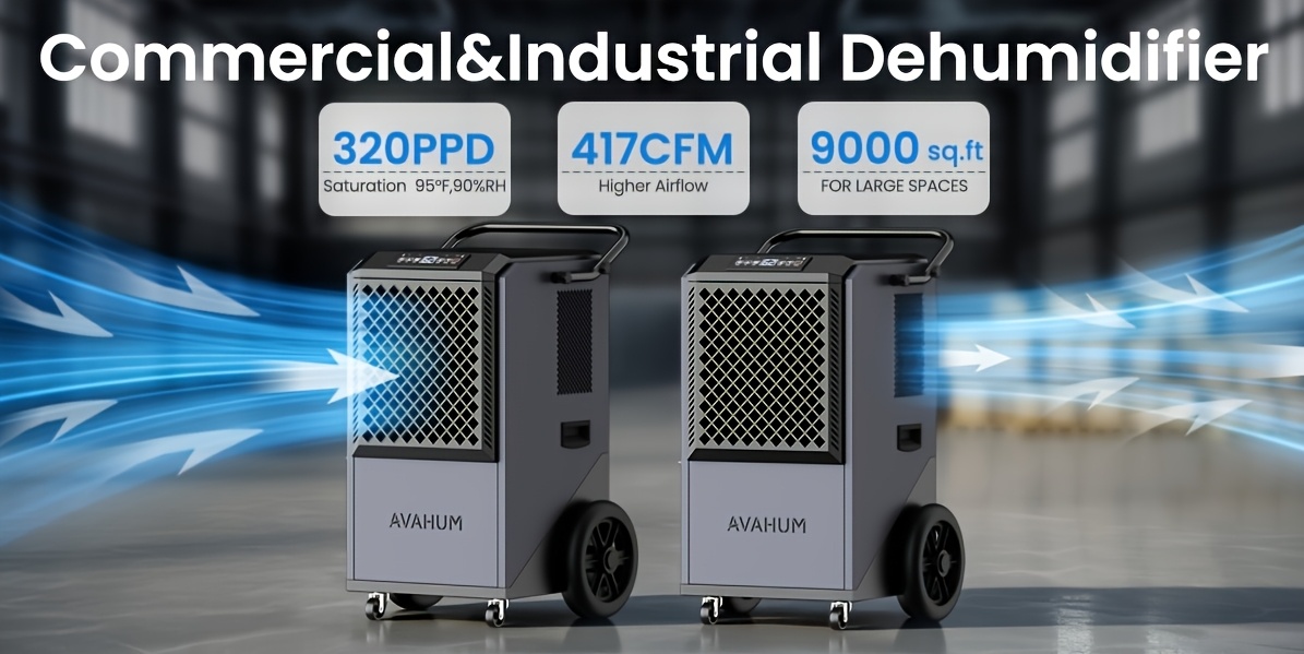 avahum 320 pints commercial dehumidifier with drain hose for basements, coverage area 9000   Product details 0