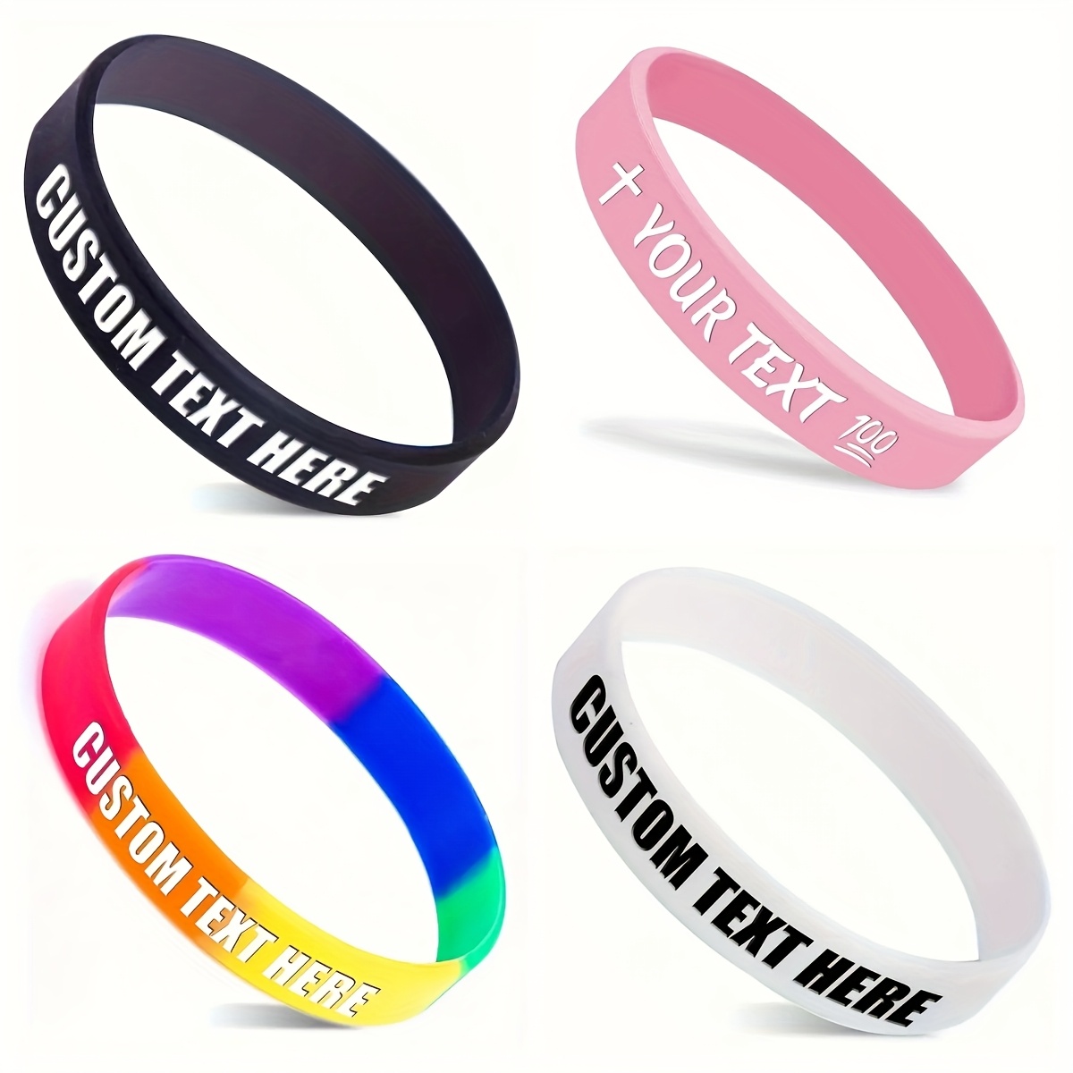 112pcs Customizable Multicolor Silicone Bracelets for Events