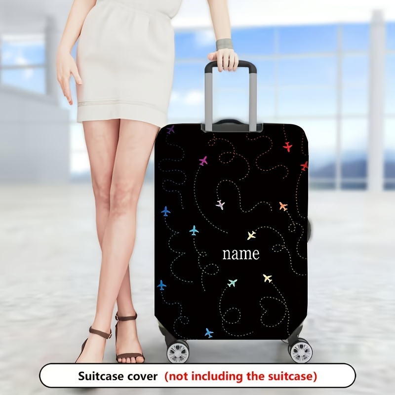 TEMU 1pc, Suitcase Protective Cover, Custom Designed With A Unique Name Suitcase Sleeve, Elastic Suitcase Protector (suitcase Not Included, Additions