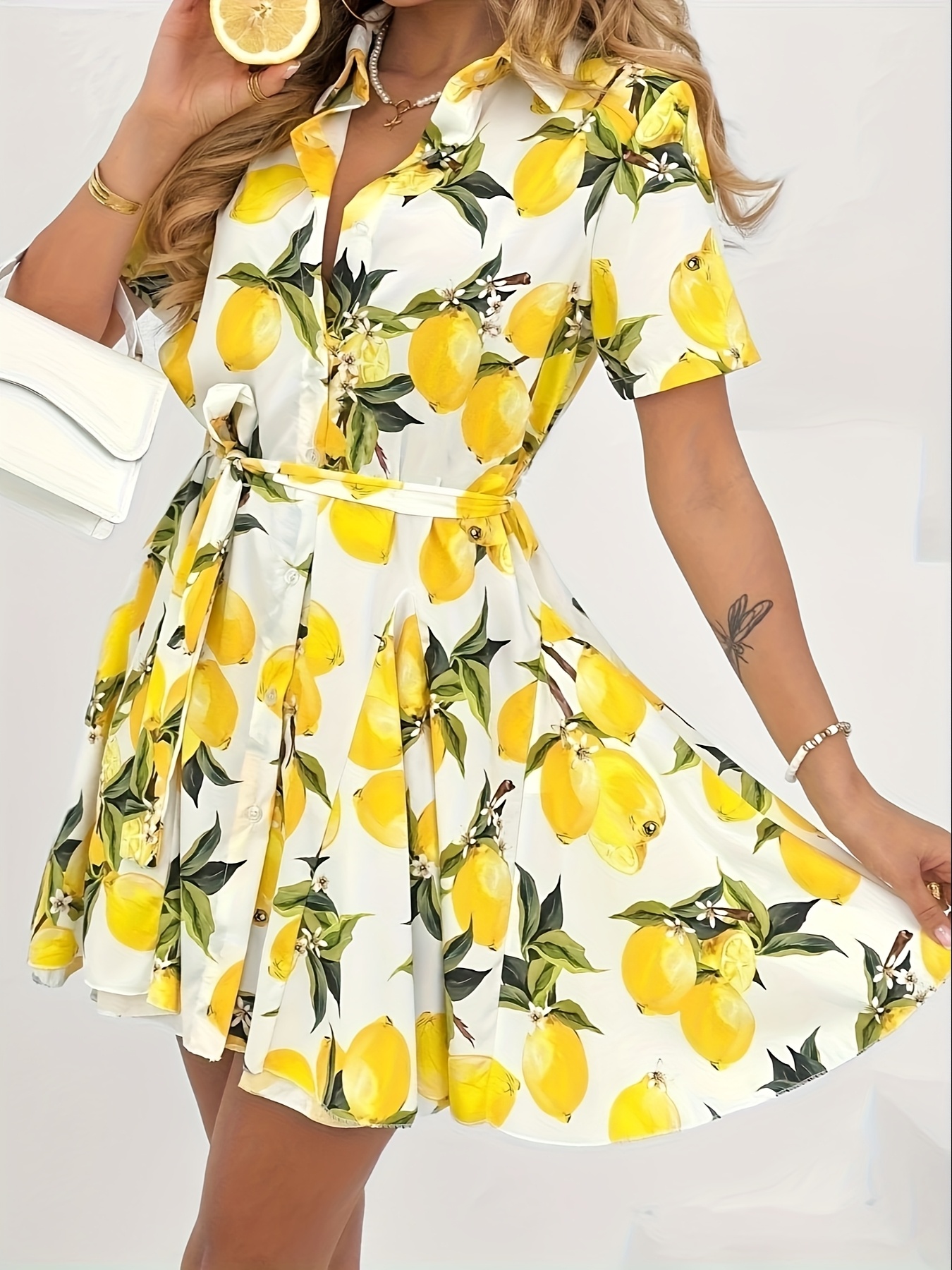 Linen Shirt Yellow Shirt Dress Zara ZW COLLECTION BELTED SHIRT