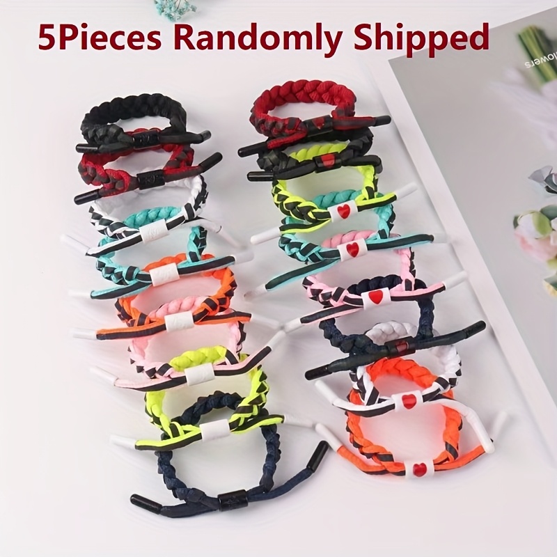 Image of 5pcs/lot Leisure Sports Style Colorful Love Heart Women Adjustable Bracelets Casual Accessory ' Daily Party Gifts , For Teenager