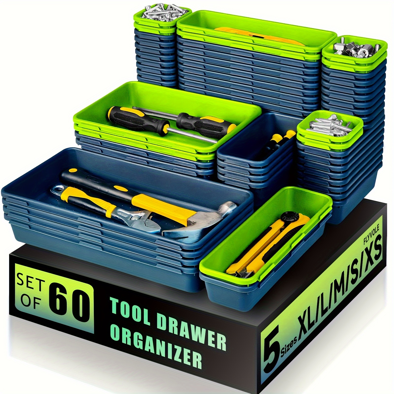 32 54pcs Tool Box Organizer Tray Divider Kit Desk Drawer Organizer