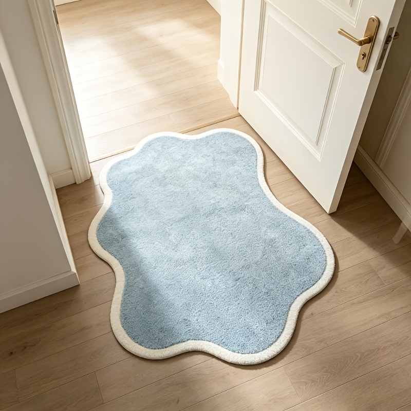 TEMU 900g+9mm Faux Imitation Cashmere Petal Bedside Rug, Living Room Coffee Table Non-slip Mat, Minimalist Lounge Study Carpet, Light Luxury Balcony
