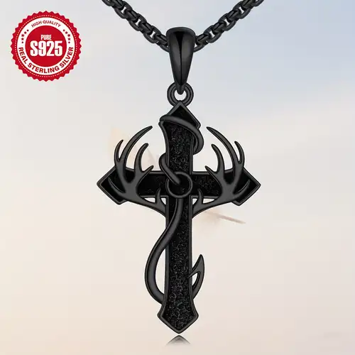 cross with fish hook and antlers Faith, Hunt, & Tee Camo Antlers, & Lure 1.1*0.94 inch Color Fish Hook Cross Tattoo in
