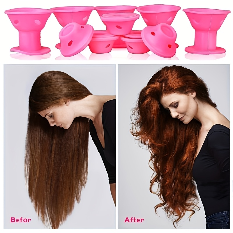 10pcs Soft No-Heat Hair Curlers, Reusable Curling Styling