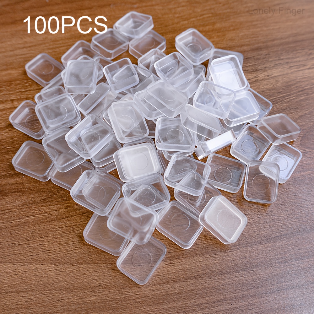 TEMU 50/100pcs Finger 1ml Plastic Empty Watercolor Pans - Reusable Paint Palette For Watercolor, Acrylic & Oil Paints, Transparent, Durable,
