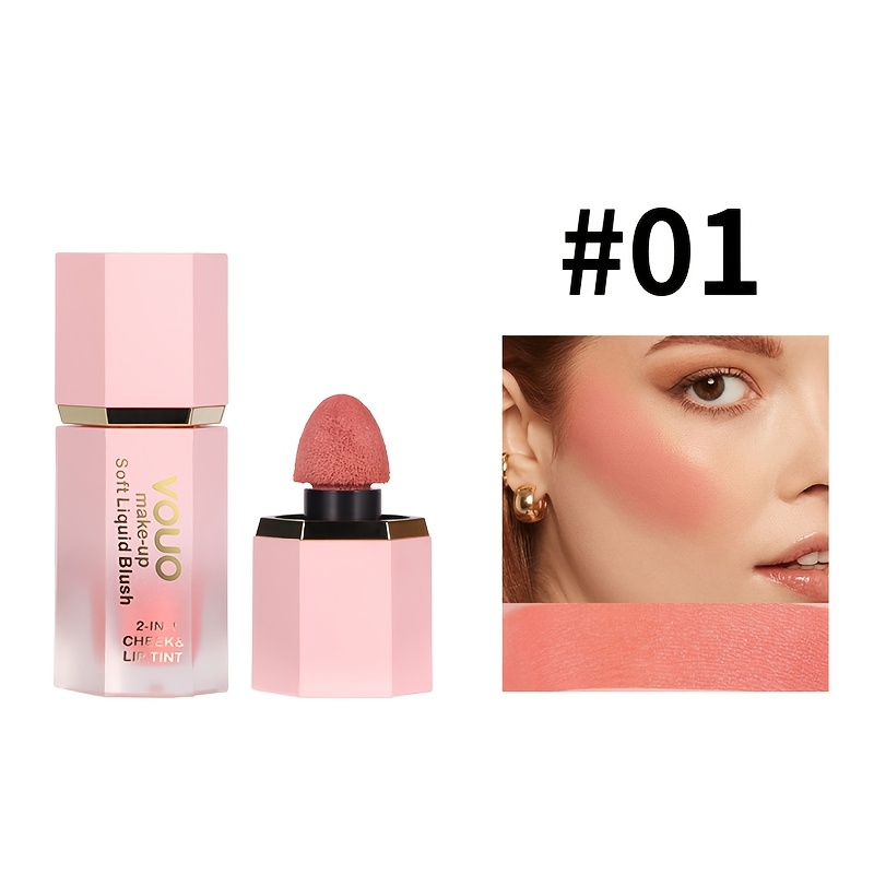 Vouo Liquid Blush Lip And Cheek Sponge Tip Liquid Blush Stick Matte Lifting Liquid Blush
