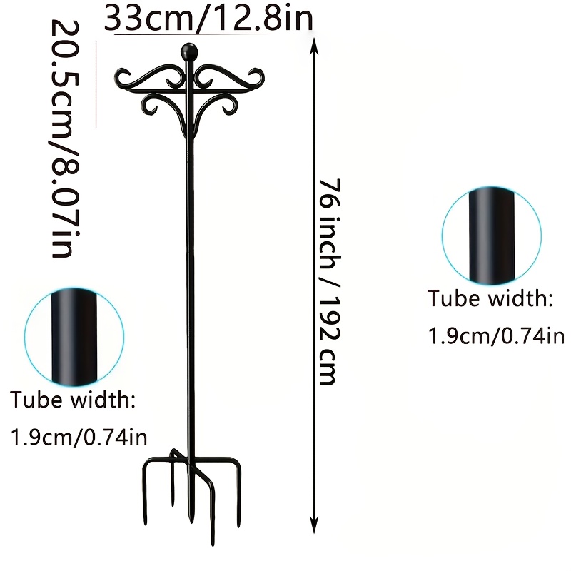 TEMU Heavy Duty Double-sided Garden Hooks - Sturdy 5-prong Metal Poles For Bird Feeders, 250th Anniversary Flagpole Planters & Lanterns |