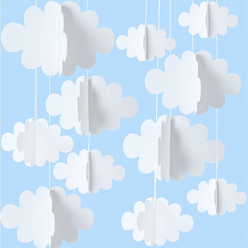 

16pcs Classic Felt Hanging Decorations - 3d Felt Clouds For Wedding, Baby Shower, Bridal Shower, Valentine's Day, Christmas, Halloween, New Year - Theme Ceiling Pendants, No Electricity Needed