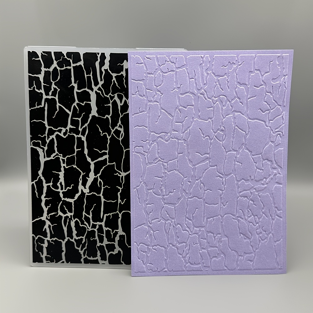 Image of Crackle 5*7 Embossing Folder - 3d Embossed Template, Occasions And Crafting Diy Scrapbooking, Card Making, Gift Tags, Etc