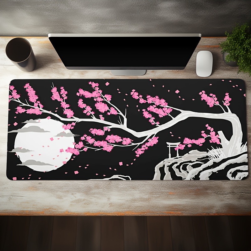 

Cherry Blossom Gaming Mouse Pad - Large, Non-slip Desk Mat With Stitched Edges | 35.4x15.7 Inch | Perfect For Home Office & Gaming | Ideal Gift For Men And Women