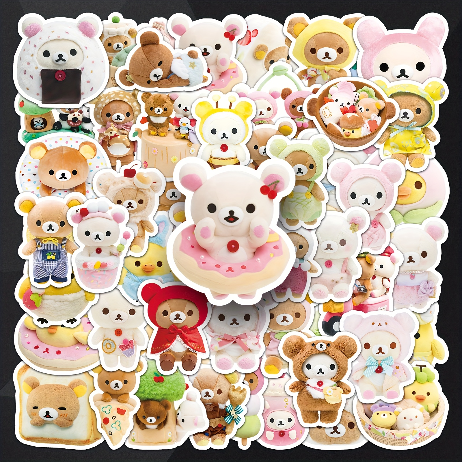 

54-pack Cute Cartoon Stickers, Assorted Kawaii Anime Decals For Scrapbooking, Skateboard, Journal, Diy Crafts, Trendy Graffiti Paper Stickers - Paper Material