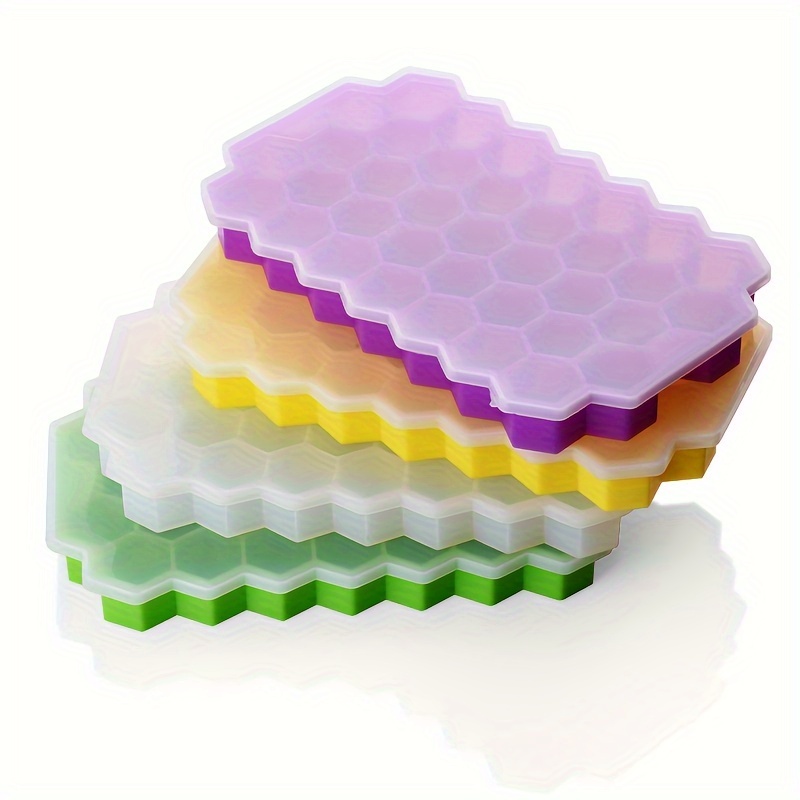 

Silicone Ice Cube Molds And Trays With Lid - Flexible 37 Honeycomb Ice Grid Tray For Easy Release - Perfect For Christmas, Halloween, Easter, Hanukkah, Thanksgiving - Durable And Dishwasher Safe