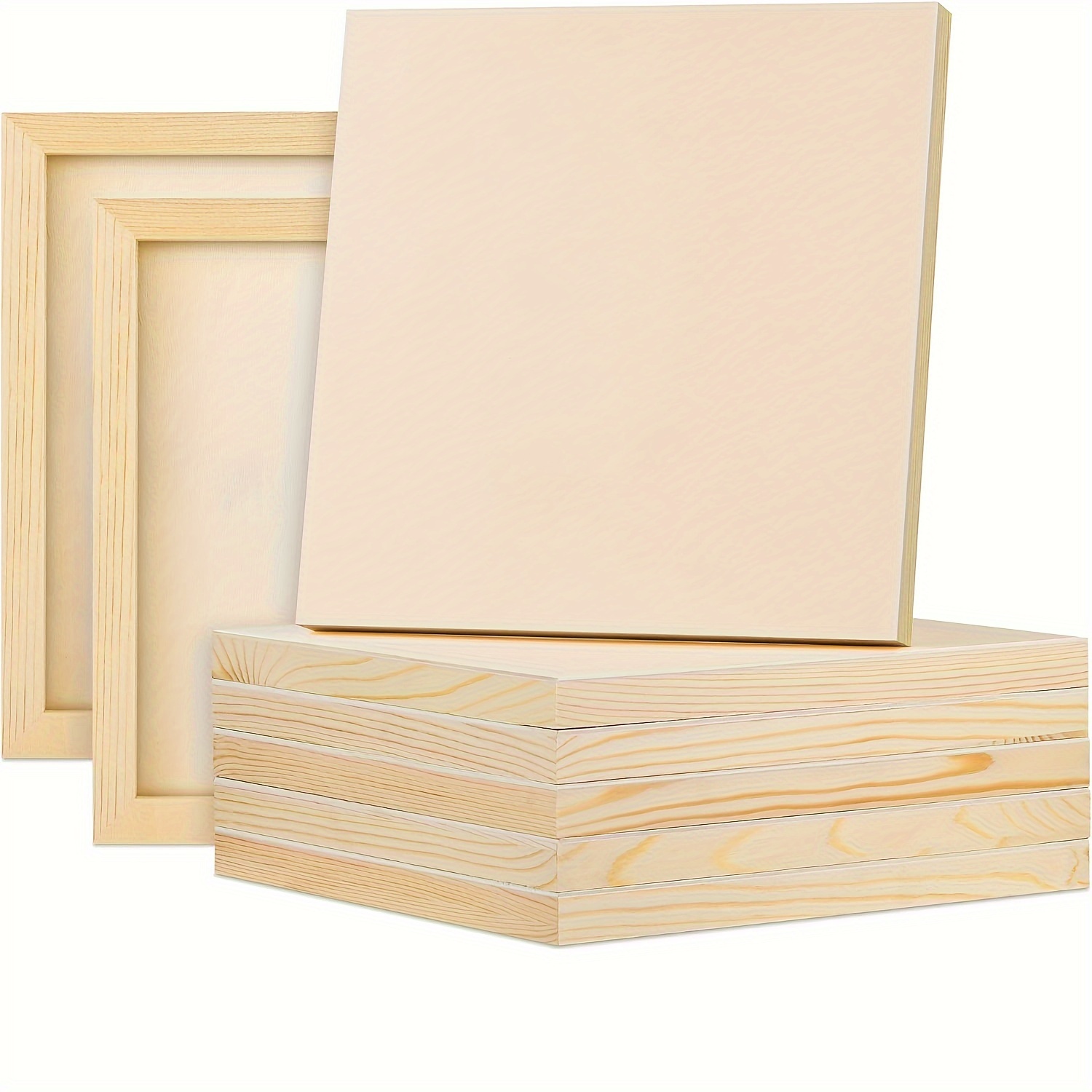 

2pcs 10x10" Square Wooden Panels For Painting - Ideal For Oil & Acrylic Artwork, Arts Supplies