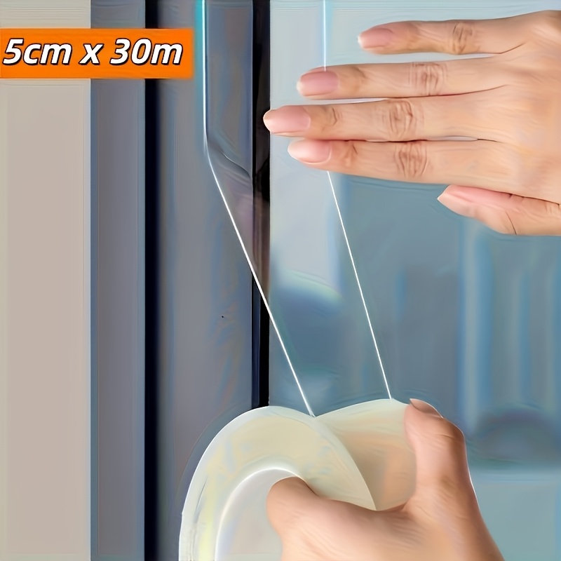 TEMU 1181.1 Inches/30 Meters High- Thickened Weatherproof Self-adhesive Window Sealing Tape, Seamless Weatherstrip, Soundproof Tape. Suitable For