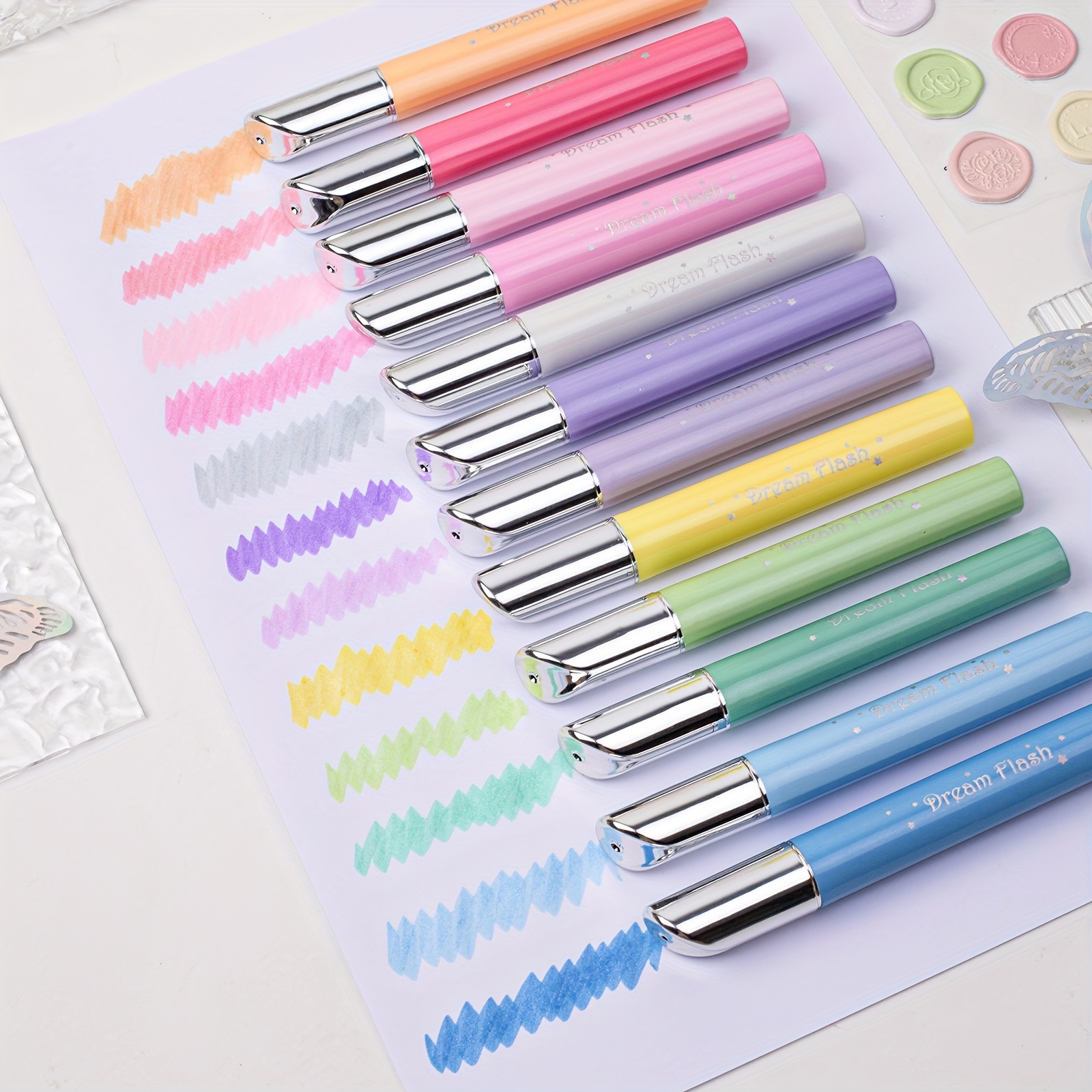 

12pcs , Aesthetic Highlighters Assorted , Tip, Highlighters For , , -