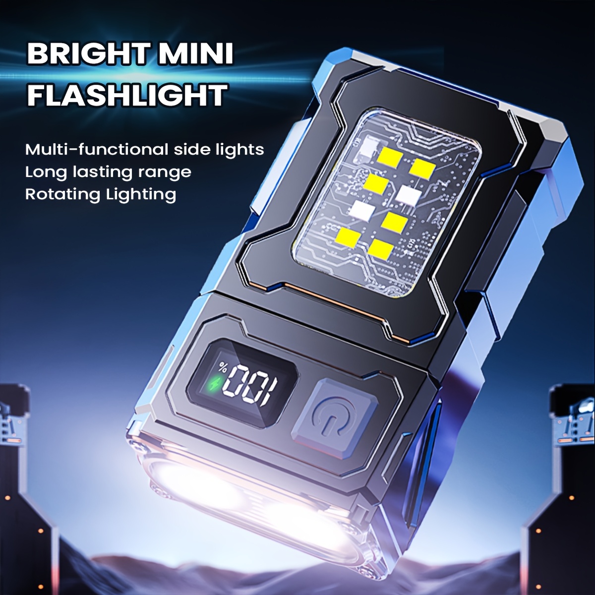 

1pc Portable Flashlight, Strong Multifunctional Led Light, With Light And Strobe Mode, Usb Powered, Light Phone Emergency Power Bank, Suitable For Night Work, Running, Camping, Hiking, Etc.