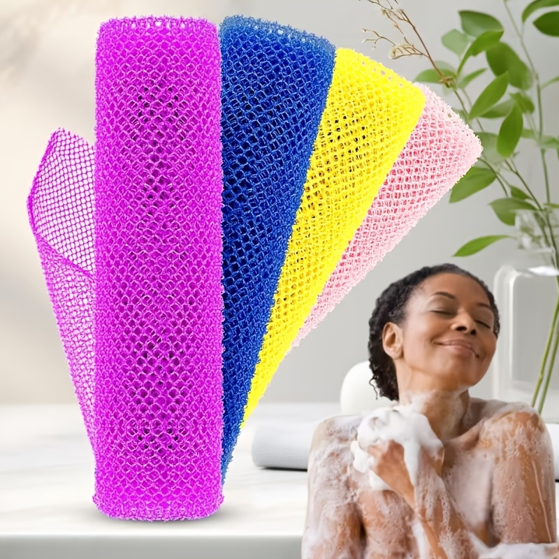 5pcs Colorful African Exfoliating Net Body Scrubber Set