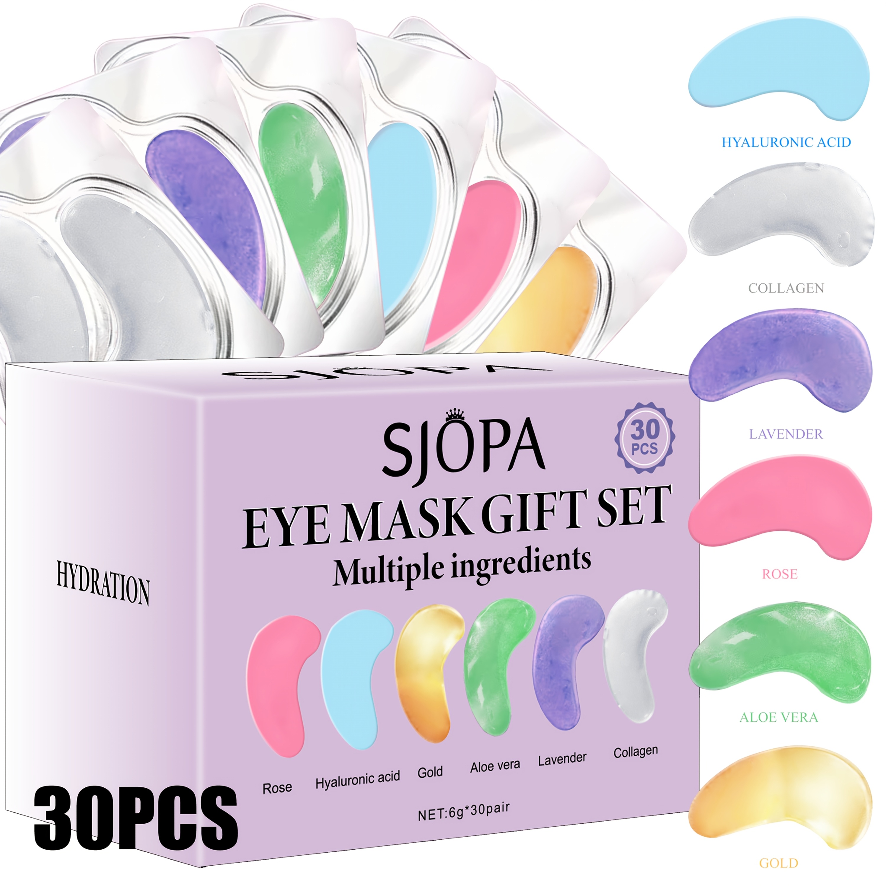 TEMU Thirty Eye Masks, Each Wrapped Separately, In , Providing Hydration For The Skin Around . Are To Use, Making Them An Ideal Gift For The