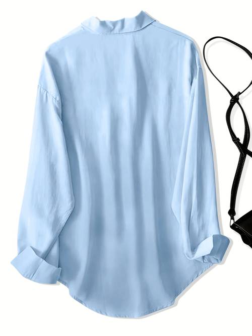 womens classic solid color casual shirt