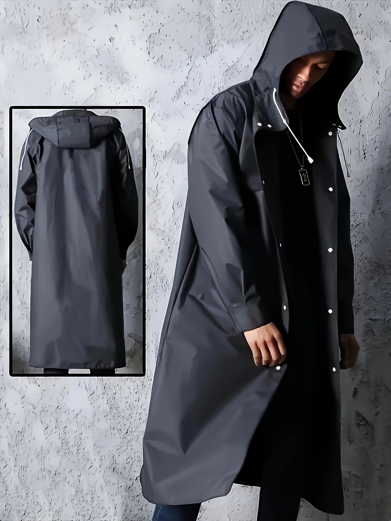 Traje de lluvia para hombre, chaqueta de trabajo impermeable resistente y  pantalones con capucha