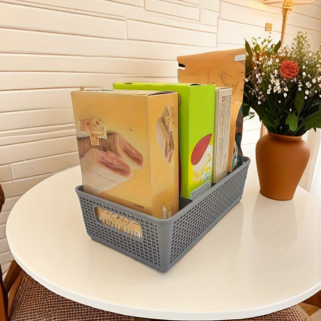 

1/2pcs Basket With 3 Compartments, Organizing Bathroom Vanity And Kitchen Cabinets, 1 Set From, Shelf Baskets