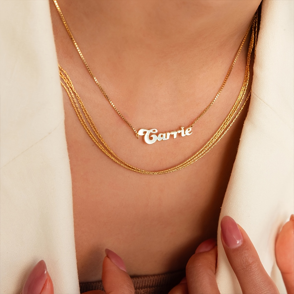 Personalized Stainless Steel Letter Name Necklace, Custom Jewelry Gift