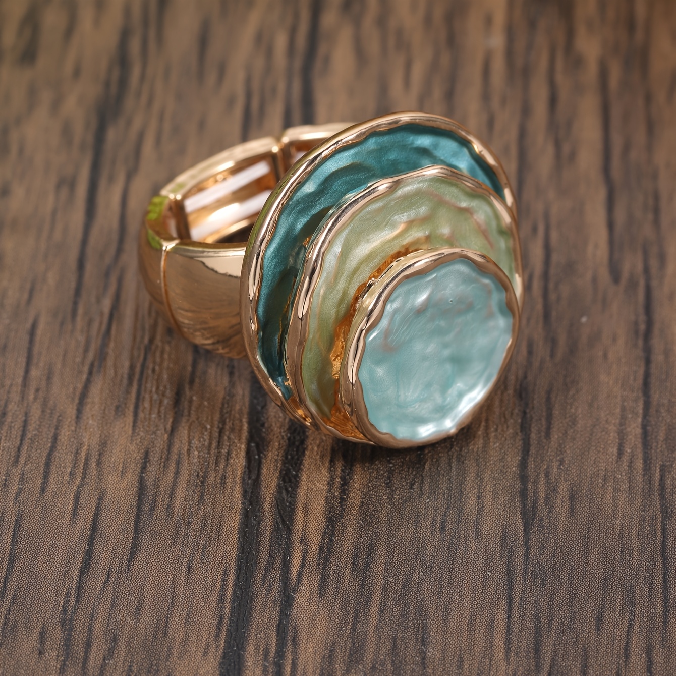 Women's Thin Paint Enamel Zinc Alloy Round Decorative Ring