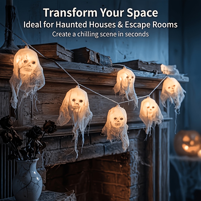 Halloween 10LED Skull Smart String Lights with 8 Lighting Modes