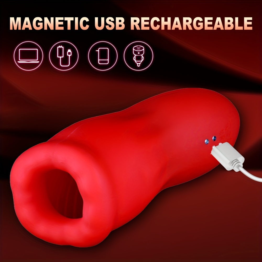 1pc Realistic Pocket Pussy Penis Training Masturbators Sex Toy For Men, Liquid Silicone Tongue Vibrator Rose Sex Toys With 3 Sucking & 9 Vibrating Modes, 360° Wrapping Sucking Vibrator Couple Sex Toys