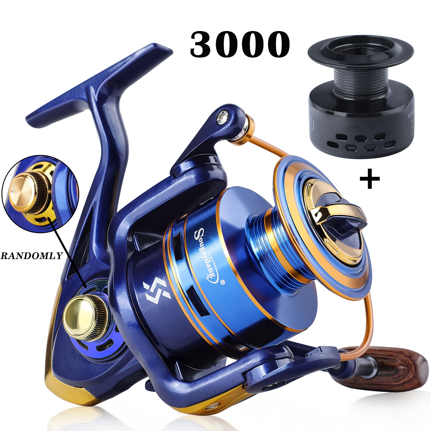 Sougayilang 12bb Metal Spool Spinning Reel 1000-4000 Series Bait Folding Handle 2 Types Of Knobs Are .