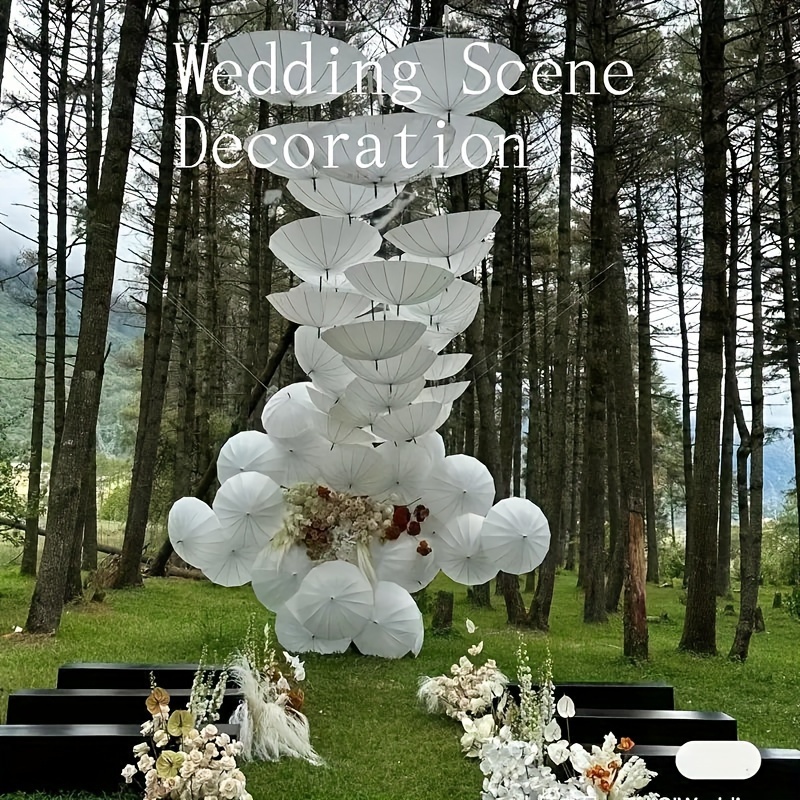 white paper parasol umbrella wedding decor handcrafted - Temu