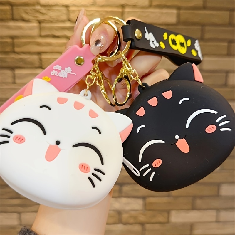 

1pc Silicone Coin Purse With Keychain, Lightweight Zippered Pouch For , Keys, And Earphones - Hand Washable, Unlined, Animal Pattern, Lanyard Included - Perfect Gift For Girls, Cute Wallet