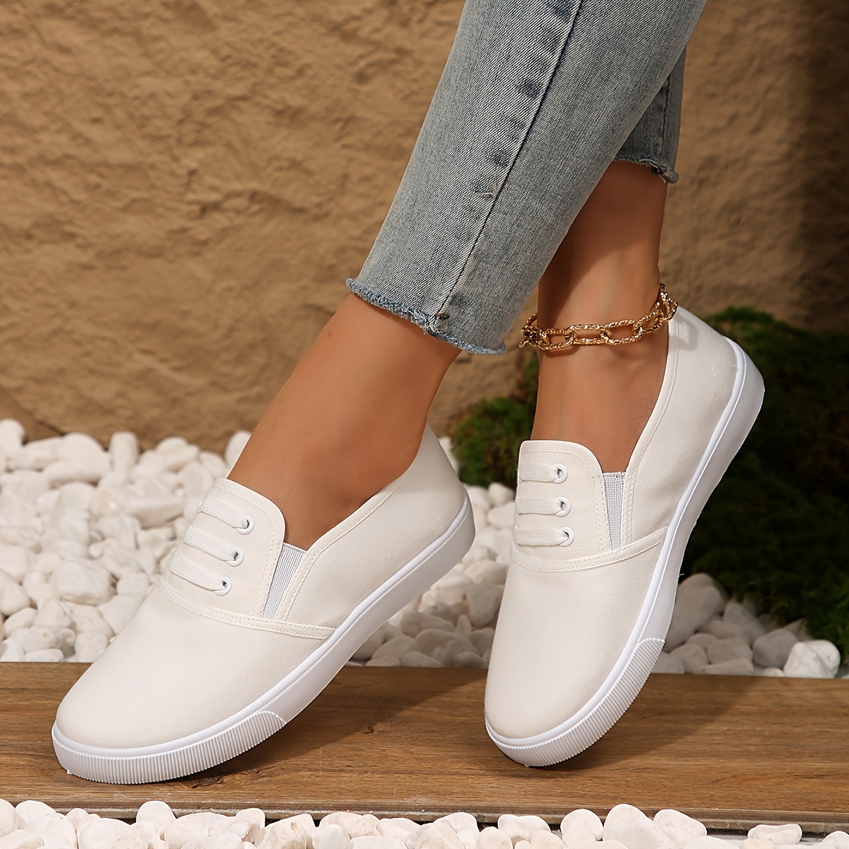 women s solid color minimalist sneakers slip lightweight details 4