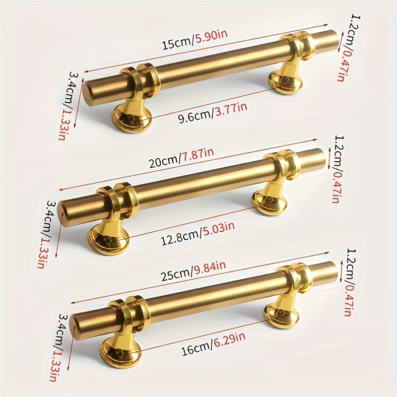10pcs matte golden cabinet handles alloy drawer pulls - Temu