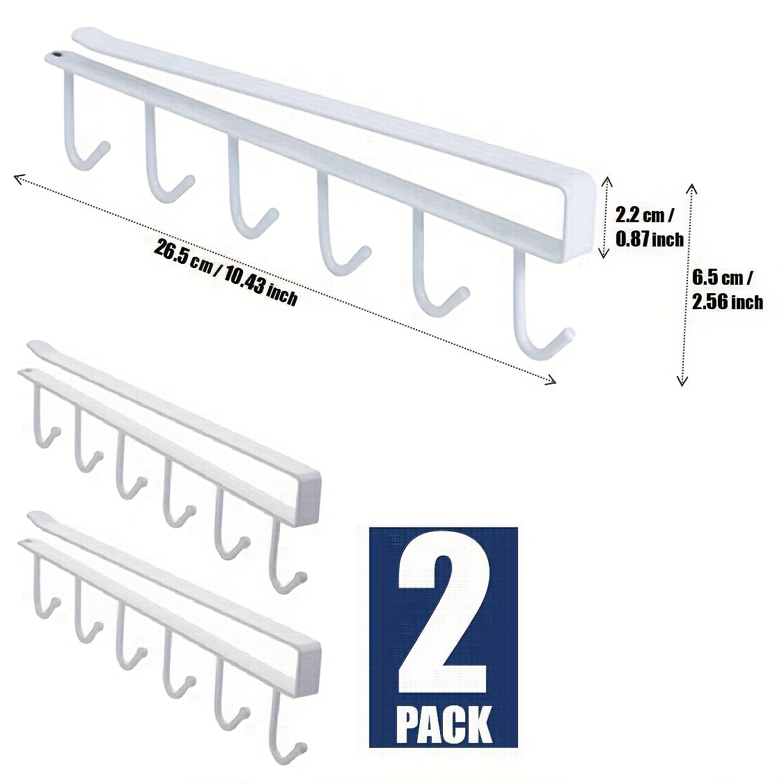 TEMU Set Of 2 Versatile Hooks For Organizing Cabinets And Bathroom. Space-efficient Utility Hooks For Home Storage, Metal Organizer Rack For The