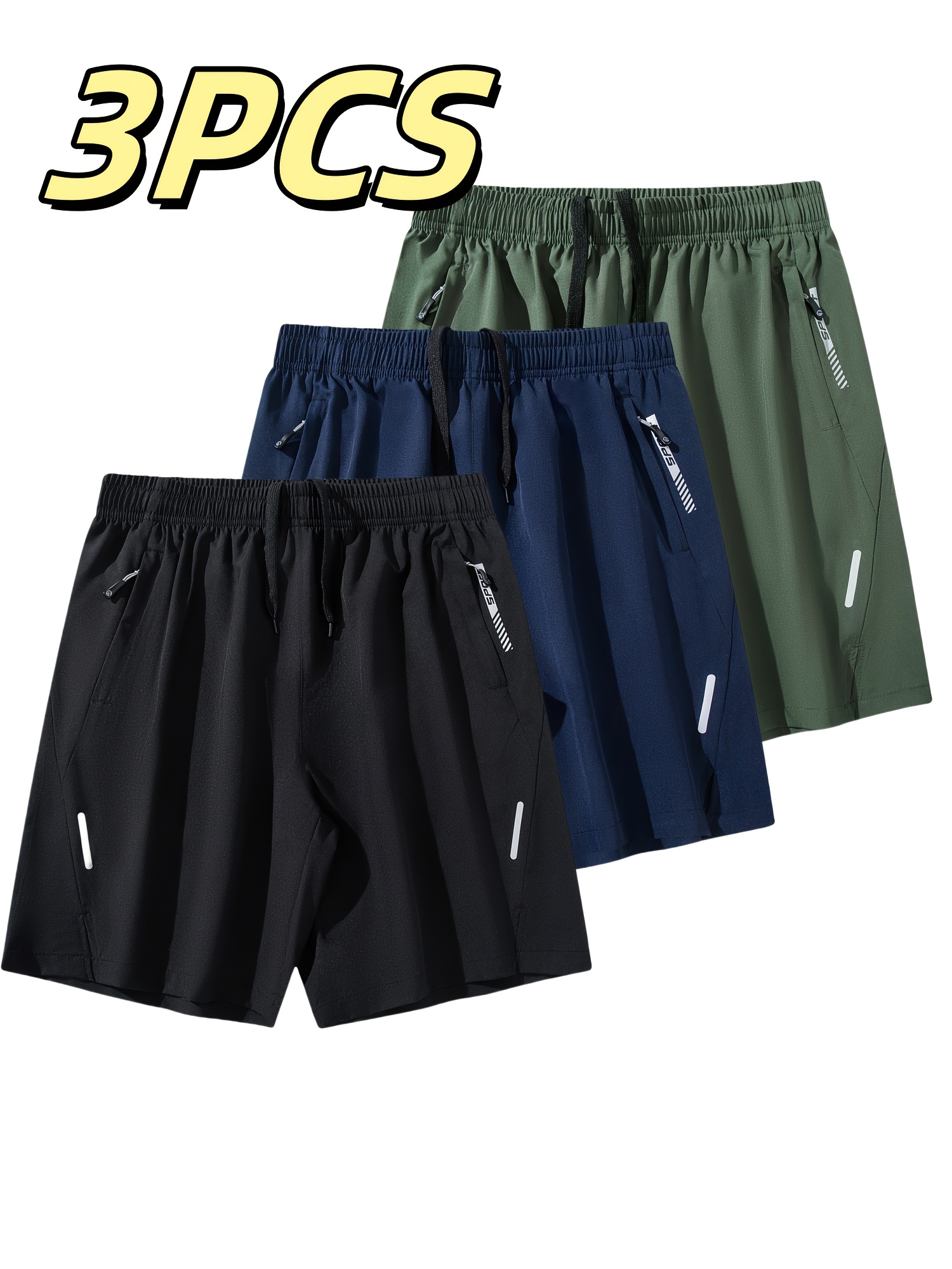 Mens Casual Sweat Cargo Shorts Elastic Waist Athletic