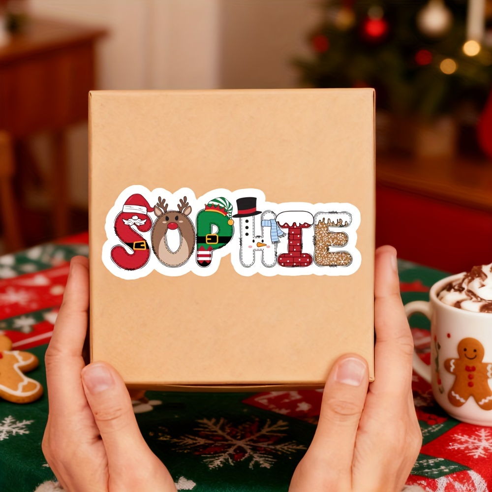 TEMU Custom Christmas Gift Stickers, Merry Christmas Labels, Personalized Name Gift Bag Tags, Individualized Christmas Gift Label Stickers, Christmas